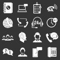 Call center symbols icons set grey vector Royalty Free Stock Photo