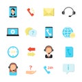 Call center symbols. Various vector icon set of call center Royalty Free Stock Photo