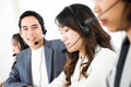 Call center telemarketer or operator team