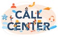 Call center typographic header. Idea of customer service.