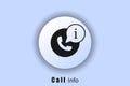 Call the call center. White web button. Call information icon. Use for a mobile app. User interface icon. Neomorphism. Vector Royalty Free Stock Photo