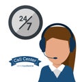 call center woman headset service 24 7