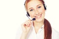Call center workers wearing headsets Royalty Free Stock Photo