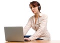 Call centre operator listening Royalty Free Stock Photo