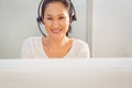 Call centre representative using headset Royalty Free Stock Photo