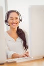 Call centre representative using headset Royalty Free Stock Photo