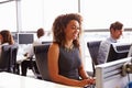 Call centre staff working in an open plan office Royalty Free Stock Photo