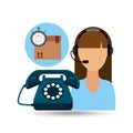 Call centre woman working delivery time