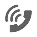 Call, contact, telephone icon. Gray vector graphics