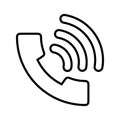 Call, contact, telephone outline icon. Line art vector