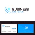 Call, Dial, Phone, Keys Blue Business logo and Business Card Template. Front and Back Design