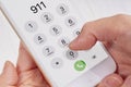 Call emergency 911 hands holding a phone Royalty Free Stock Photo