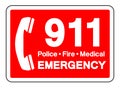 Call 911 Emergency Symbol Sign, Vector Illustration, Isolate On White Background Label. EPS10 Royalty Free Stock Photo