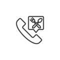 Call food delivery line icon