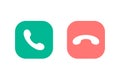 Call handset icon flat style