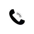 Call icon. line style icon. black vector symbol of telephone receiver