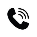 Call icon. line style icon. black vector symbol of telephone receiver