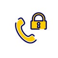 Call icon with padlock sign. Call icon and security, protection, privacy concept Royalty Free Stock Photo