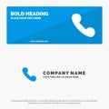 Call, Incoming, Telephone SOlid Icon Website Banner and Business Logo Template