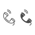 Call line and glyph icon. Phone vector illustration isolated on white. Telephone outline style design, designed for web Royalty Free Stock Photo