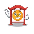 Call me cute face chinese gong Scroll mascot cartoon design