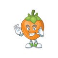 Call me cute persimmon cartoon style with mascot