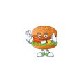 Call me funny gesture hamburger mascot cartoon design