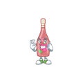 Call me funny pink bottle wine mascot picture style