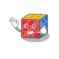 Call me funny rubic cube cartoon character concept