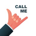 Call me. Hand gesture symbolizing telephone conversation