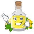 Call me lemon oil poured in cartoon glass Royalty Free Stock Photo