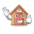 Call me mascot dog house of wood home Royalty Free Stock Photo