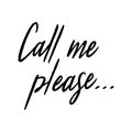 Call me please hand lettering