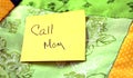 Call Mom note Royalty Free Stock Photo