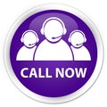 Call now (customer care team icon) premium purple round button