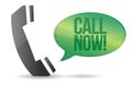 Call now phone sign illustration design Royalty Free Stock Photo