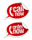 Call now stickers. Royalty Free Stock Photo