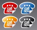 Call now stickers. Royalty Free Stock Photo