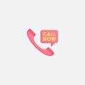 Call now vector icon sign symbol Royalty Free Stock Photo