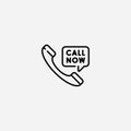 Call now vector icon sign symbol Royalty Free Stock Photo