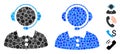 Call Operator Mosaic Icon of Round Dots Royalty Free Stock Photo