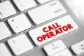 Call operator text button on keyboard, concept background Royalty Free Stock Photo