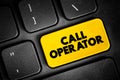Call operator text button on keyboard, concept background Royalty Free Stock Photo
