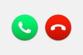 Call phone buttons accept and decline icon, vector illustration
