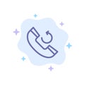 Call, Phone, Callback Blue Icon on Abstract Cloud Background Royalty Free Stock Photo