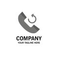 Call, Phone, Callback Business Logo Template. Flat Color