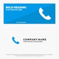 Call, Phone, Telephone, Mobile SOlid Icon Website Banner and Business Logo Template