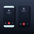 Call screen smartphone interface.  Decline phone call. Hang up call design concept. Royalty Free Stock Photo