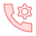 Call setting color line icon Royalty Free Stock Photo