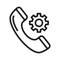 Call setting thin line vector icon